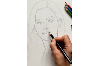 draw a realistic pencil portrait from your photo with time lapse