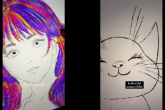 create a  textured charcoal digital drawing from your photo