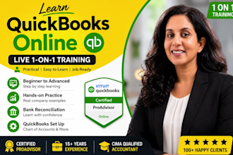 give expert training on quickbooks online bookkeeping with tutorials