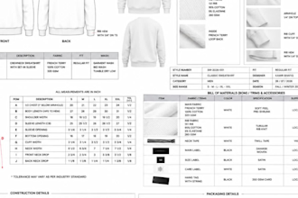 create professional fashion tech pack