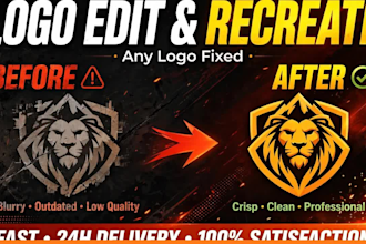 edit, recreate, resize or recolor your logo