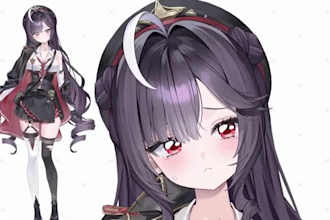 do custom live 2d vtuber model design and rig 2d vtuber model live2d 3d vtuber