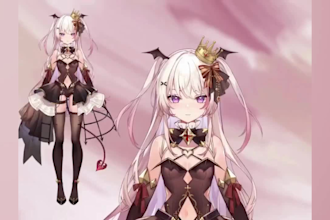 design and rig male or female live2d vtuber model, 2d vtuber rigging