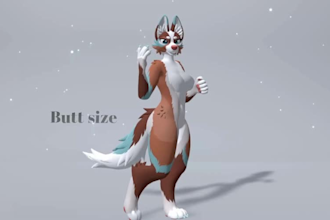 custom furry vrchat avatar fursona furry vtuber facial expression sfw vrm model