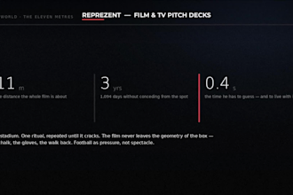 design a cinematic film or TV pitch deck and lookbook