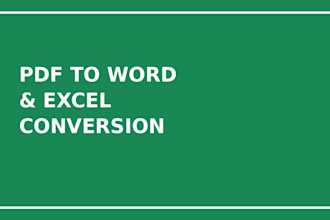 convert PDF to word or excel professionally