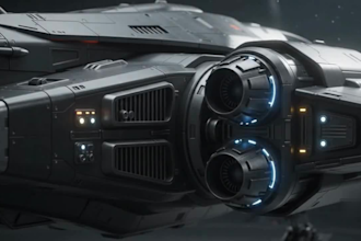 create a custom 3d spacecraft model with detailed hard surface design