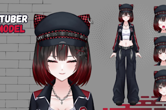 design a top tier custom anime vtuber model for twitch streamers