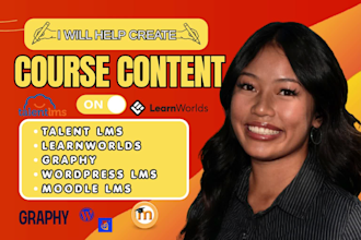 create course content on talentlms, learnworlds graphy, moodle or wordpress lms