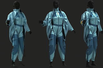 do 3d second life model realistic 3d clothing clo 3d 3d garment 3d rigging mesh
