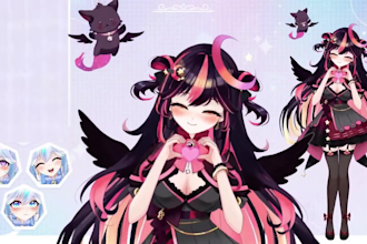 custom vtuber model, 2d vtuber model, rig and animate live2d 3d vtuber anime
