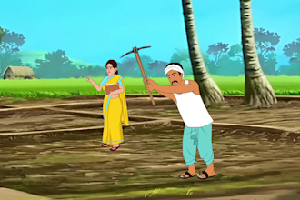 create 2d animated romantic cartoon stories, moral stories