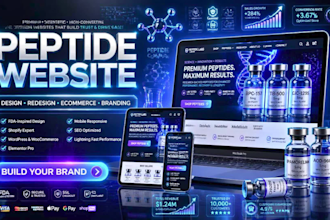 design peptide website nutraceutical store woocommerce store ecommerce website