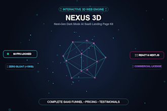 build a modern 3d interactive saas landing page website