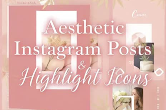 design aesthetic instagram posts and highlight icons