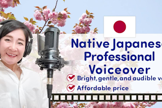 deliver bright, gentle, and audible japanese female voice