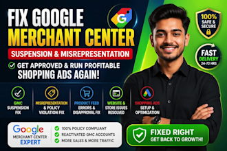 fix google merchant center suspension, gmc misrepresentation, policy violation
