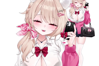 draw and rig vtuber model, live 2d vtuber model, 2d vtuber model, vtuber rigging
