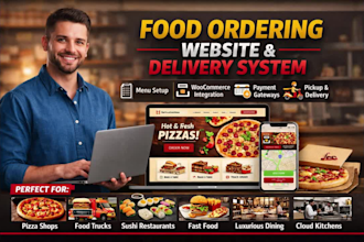 build restaurant pizza online food order system delivery pickup service website