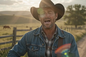 create cinematic ai country music video, lip sync for your song