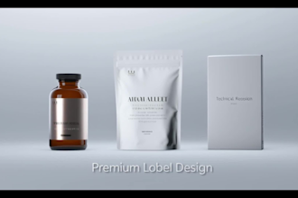design professional product labels and premium 3d packaging mockups