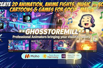 create anime style cinematic fight animation or music video animation