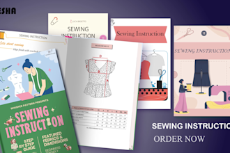 make an PDF guide with illustrated sewing instructions book