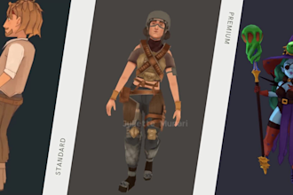 design stylized low poly 3d characters for games