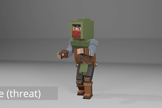 create custom low poly 3d characters and models