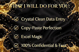 do ai data entry, pdf to excel, chatgpt data formatting and web research
