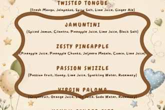 design a custom bar and cocktail menu for your event