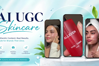 create ai skincare ugc video skincare video ads cosmetic animation, ai product