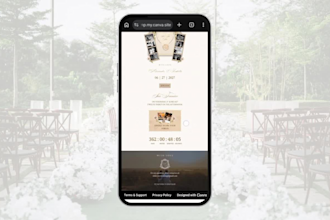 create a save the date wedding website invitation template canva editable