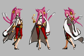 do pixel art animation, pixel art sprite sheet, pixel art nsfw character design