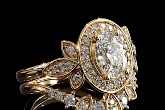 design 3d jewelry cad, ring, pendant and photorealistic render