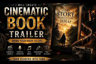 design a cinematic book trailer for authors and writers