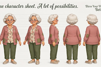 design cartoon character sheet