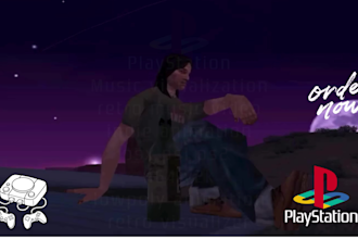 do 3d lowpoly loop animation for ps1 music videos, retro visualizer, psx style