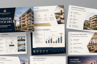 design real estate investor pitch deck powerpoint presentation or property flyer