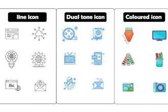 create icon design, custom icons, vector icons