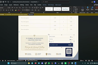create a luxury editable invoice template in word and PDF
