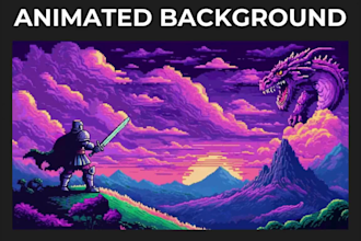 create retro pixel art animation pixel background environment pixel cover art