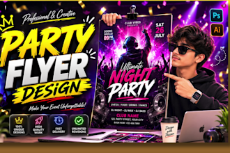 design a modern party flyer, club event flyer and dj poster