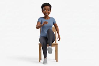 do 2d ai fitness workout exercise yoga training illustration animation video