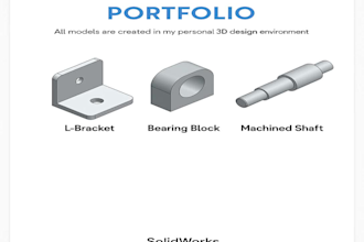 haré modelado 3d cad de piezas mecánicas en solidworks