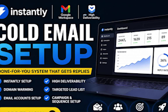setup instantly cold email outreach with lead domain warming high deliverability