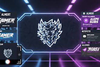 design twitch overlay, twitch logo, twitch pack, animated overlay, twitch panel