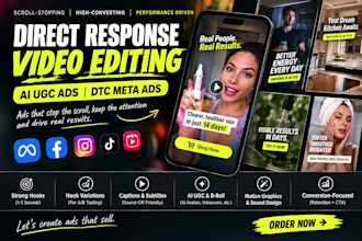 high converting direct response ai ugc video ads editing dtc brands ecommerce