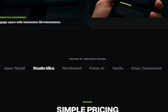 build 3d animated wix website and design an interactive and 3d animated webflow