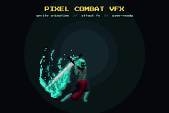 create pixel art character combat animation attacks effects and pixel game vfx